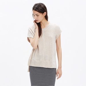 Madewell beige side slit tunic top